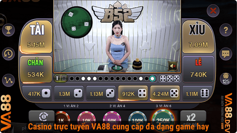 Casino trực tuyến VA88 cung cấp đa dạng game hay