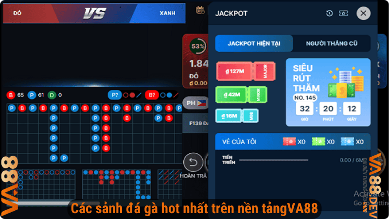 Các sảnh đá gà hot nhất trên nền tảng VA88